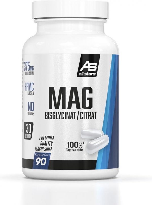 All Stars Mag Magnesium bisglycinat/citrat 90 caps